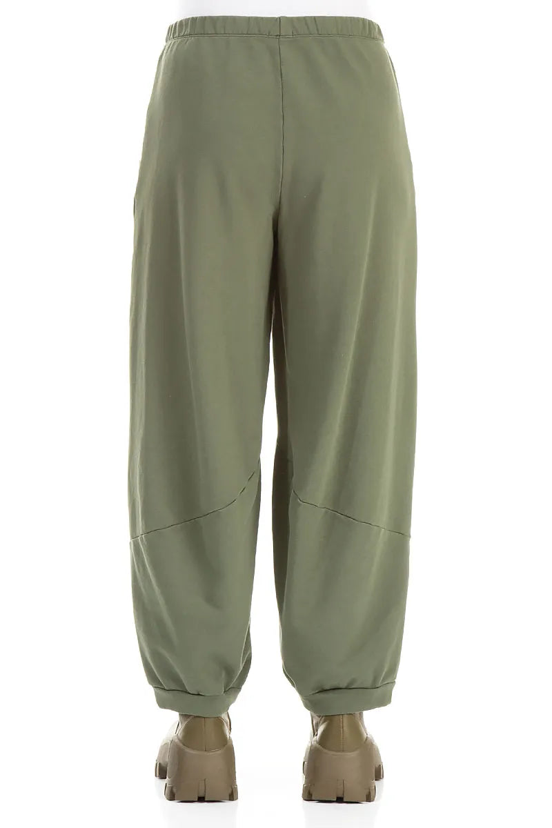 Large Pockets Forest Mist Cotton Trousers 2