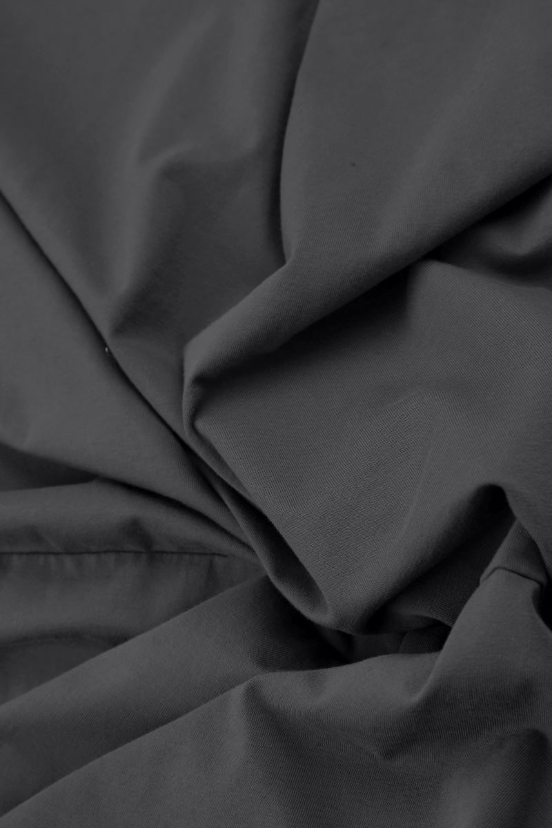 Large Pockets Graphite Cotton Dress 5