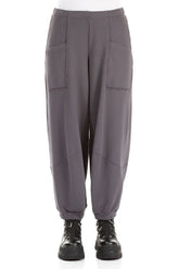 Large Pockets Graphite Cotton Trousers 1