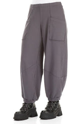 Large Pockets Graphite Cotton Trousers 3