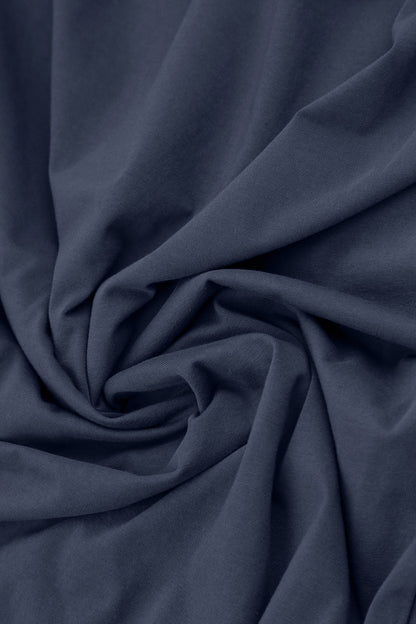 Large Pockets Slate Blue Cotton Dress 5