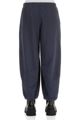 Large Pockets Slate Blue Cotton Trousers 3