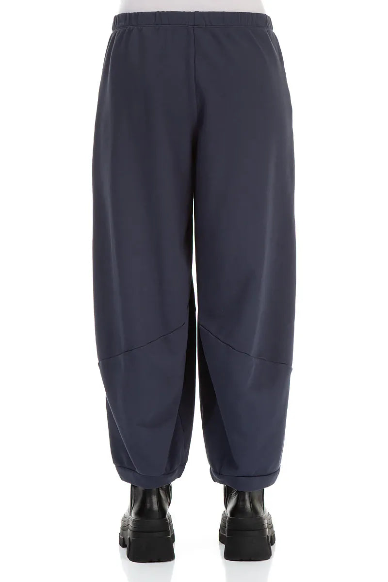 Large Pockets Slate Blue Cotton Trousers 3