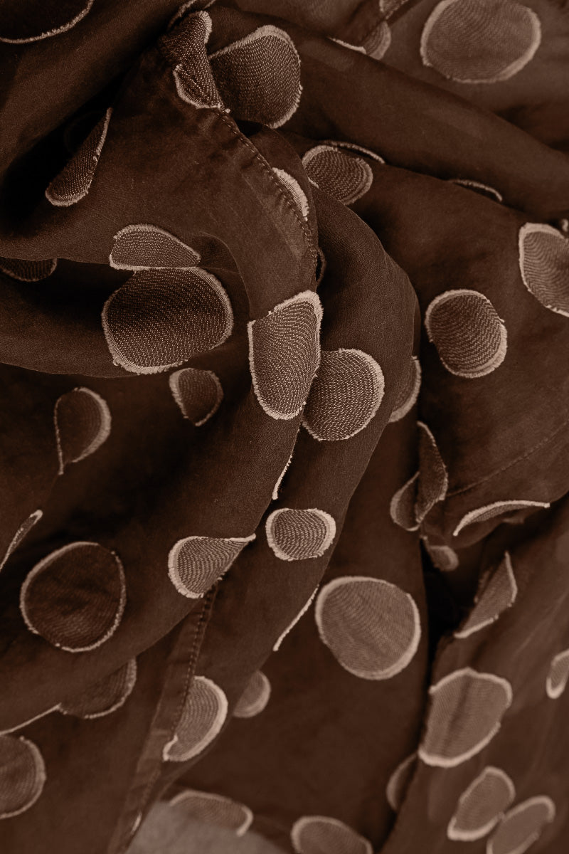 Layered Aged Copper Bubbles Silk Blouse 5