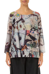 Layered Artful Elements Silk Cotton Blouse 1