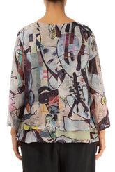 Layered Artful Elements Silk Cotton Blouse 2