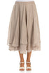 Layered Beige Silk Cotton Skirt 1