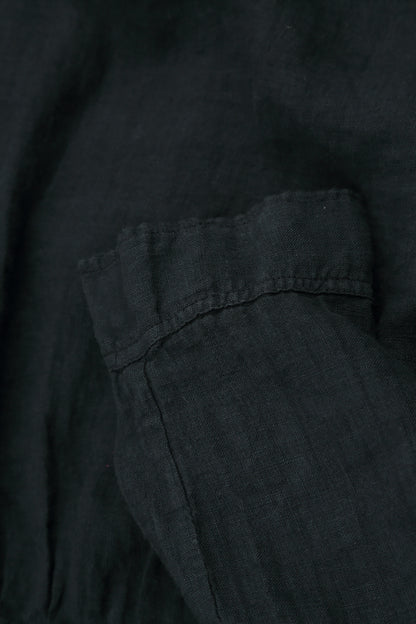 Layered Black Gauze Linen Shirt 5