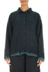 Layered Deep Truquoise Mélange Linen Shirt 1