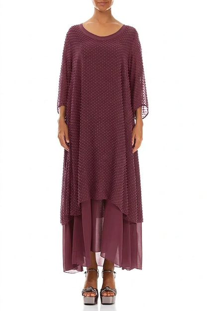 Layered Dotty Antique Ruby Silk Dress 1