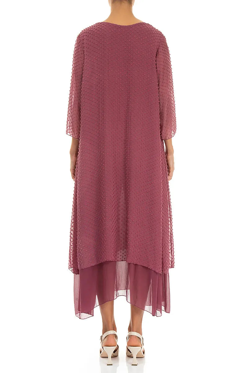 Layered Dotty Antique Ruby Silk Dress