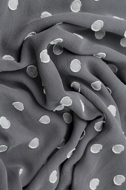 Layered Dotty Grey Silver Silk Dress 5