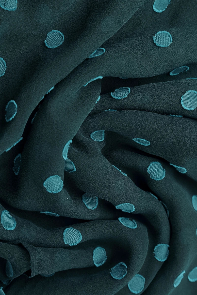 Layered Dotty Deep Turquoise Silk Dress
