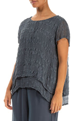 Layered Graphite Light Silk Blouse 3