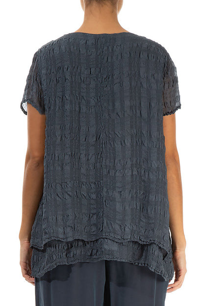 Layered Graphite Light Silk Blouse 2