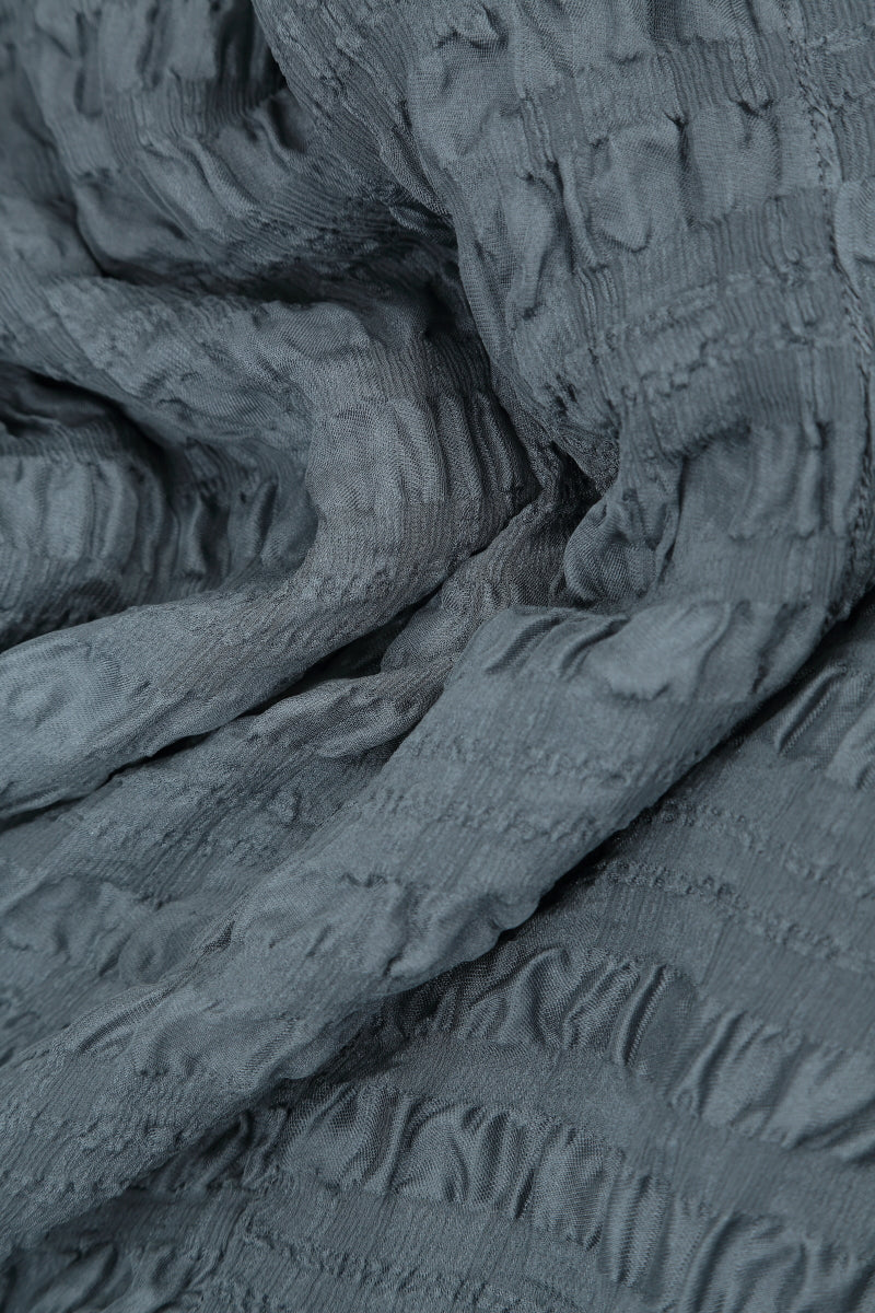 Layered Graphite Textured Light Silk Dress 5