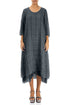 Layered Graphite Textured Light Silk Dress 1