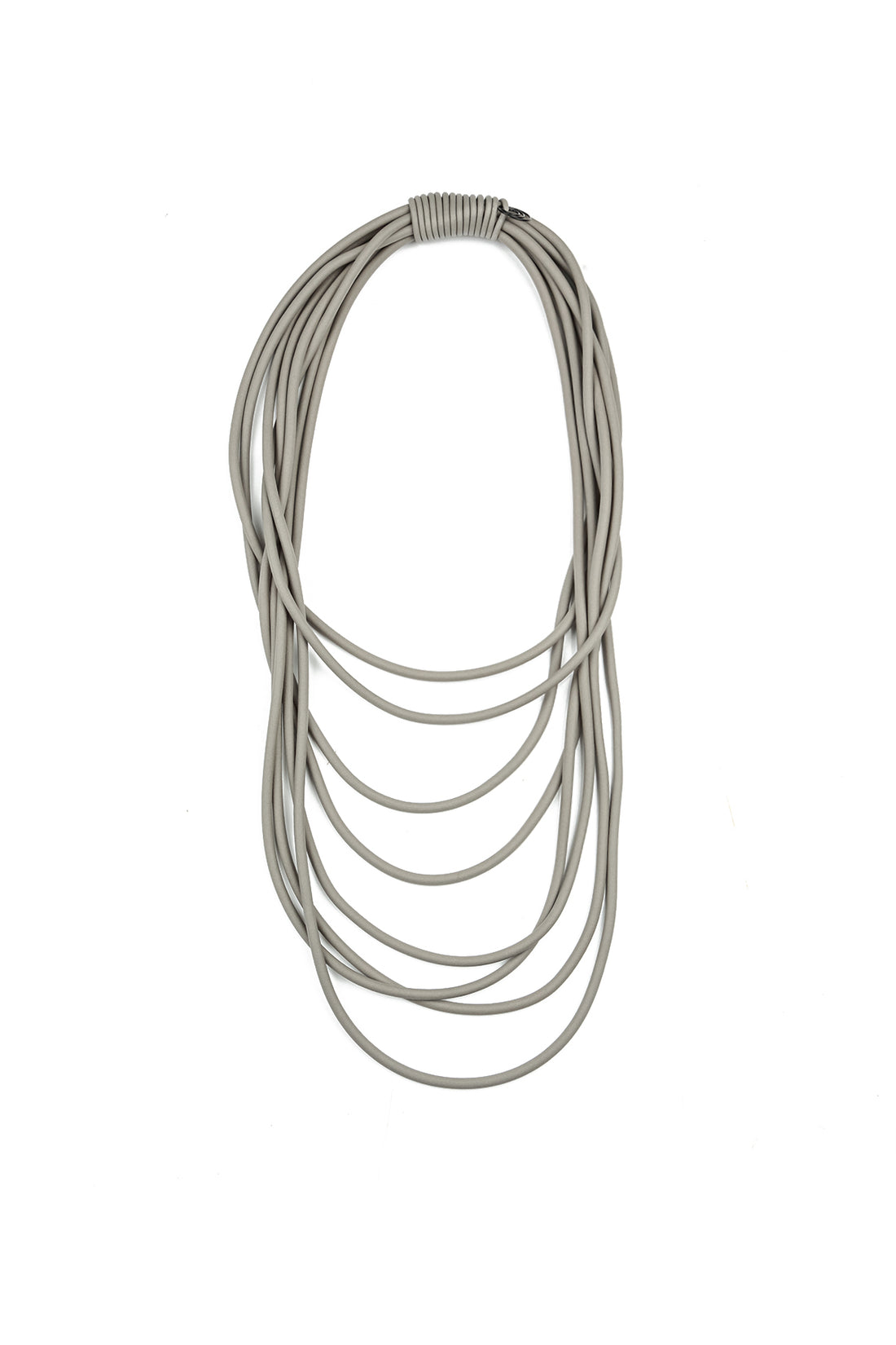 Layered Grey Rubber Necklace 4