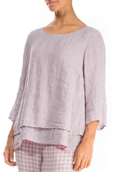 Layered Lilac Gauze Linen Blouse 3