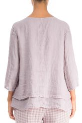 Layered Lilac Gauze Linen Blouse 2
