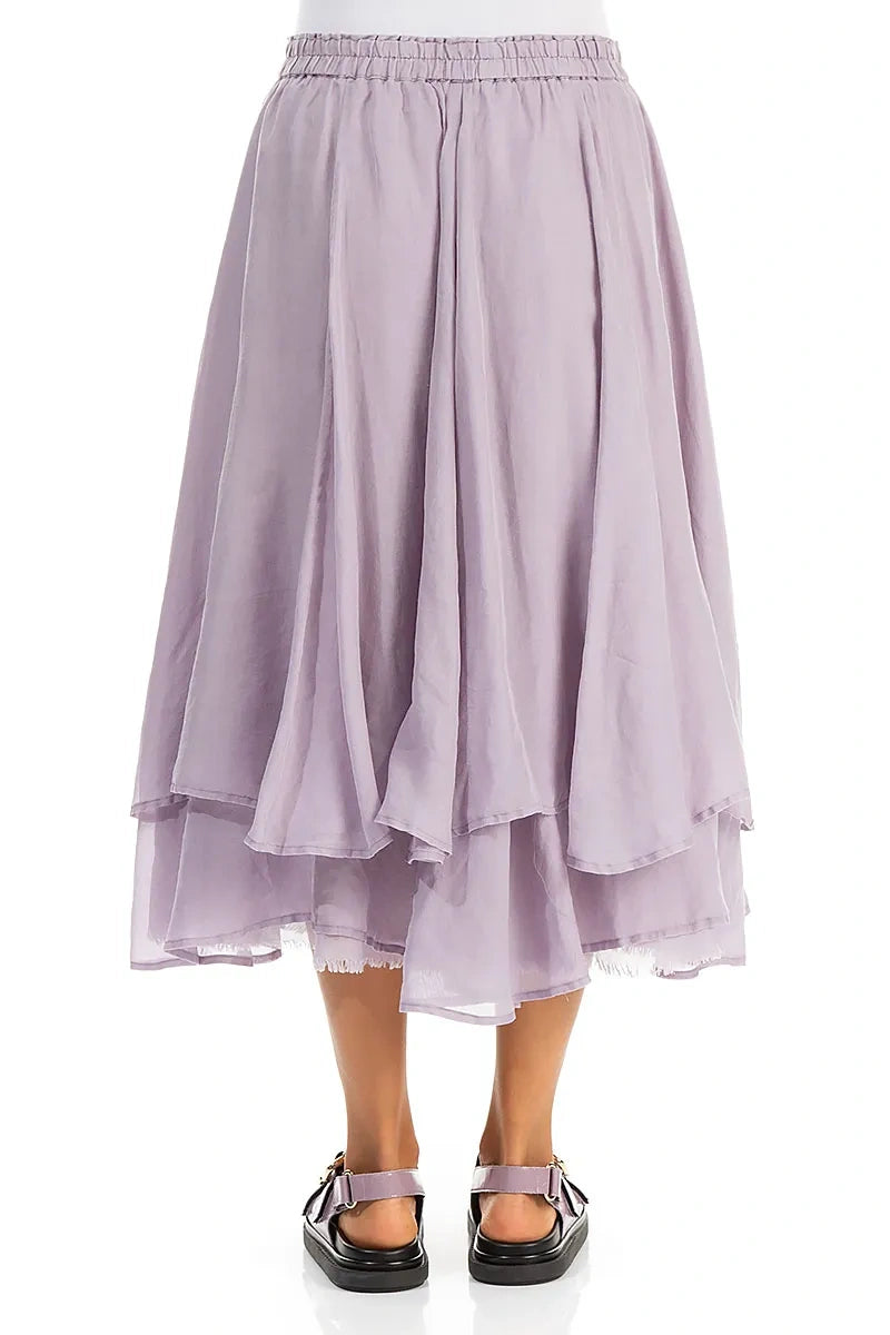 Layered Lilac Silk Cotton Skirt 2