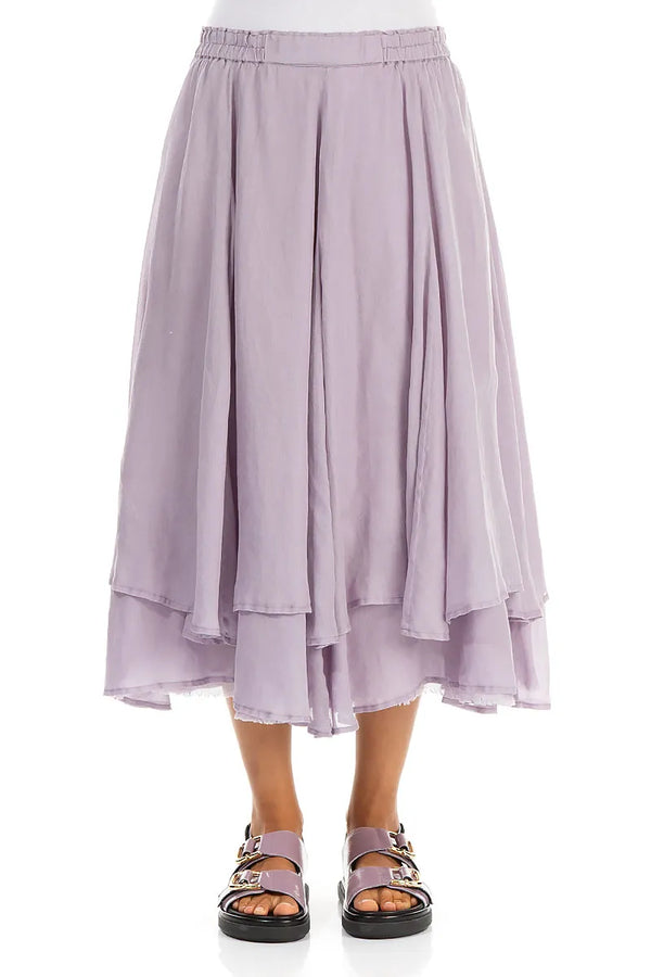 Layered Lilac Silk Cotton Skirt 1