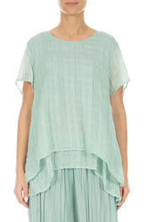 Layered Mint Light Silk Blouse 1