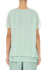Layered Mint Light Silk Blouse 2