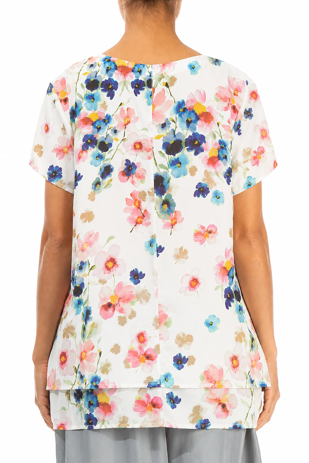 Layered Primrose Silk Bamboo Blouse