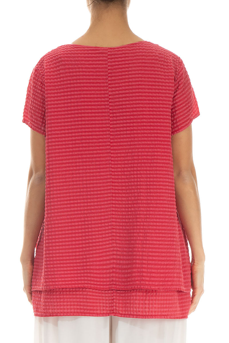 Layered Raspberry Textured Silk Blouse – grizas.com