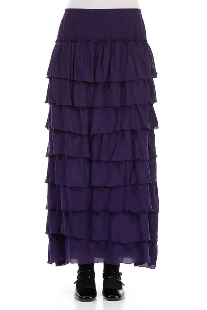 Layered Royal Purple Silk Bamboo Skirt