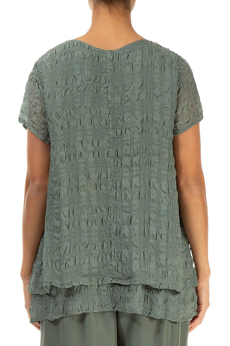 Layered Sage Light Silk Blouse