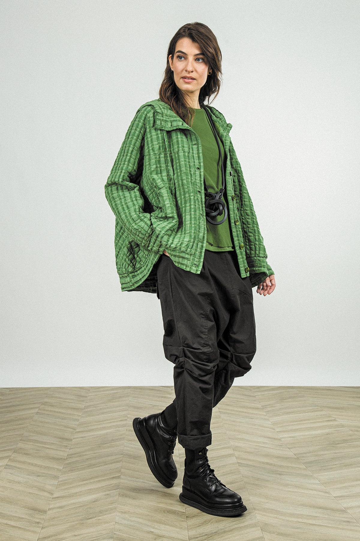 Layered Shamrock Green Mesh Cotton Top 8