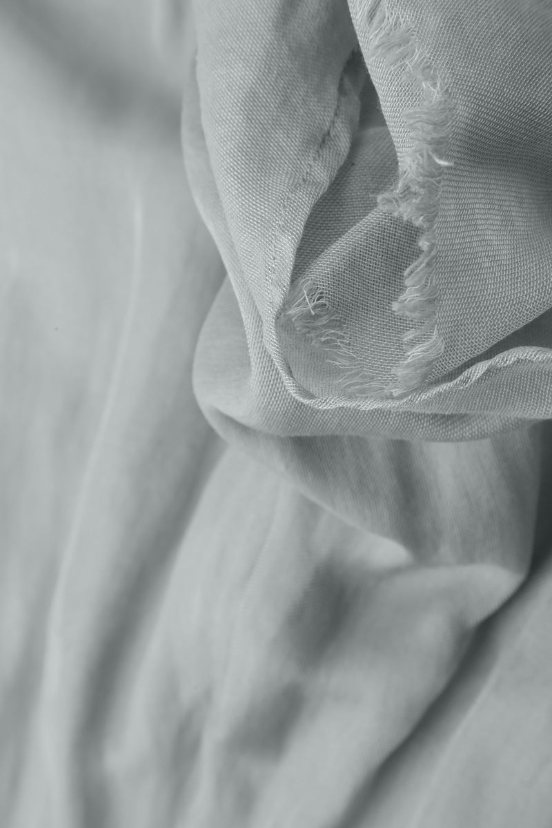 Layered Silver Grey Silk Cotton Skirt 5