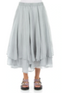 Layered Silver Grey Silk Cotton Skirt 1