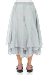 Layered Silver Grey Silk Cotton Skirt 2