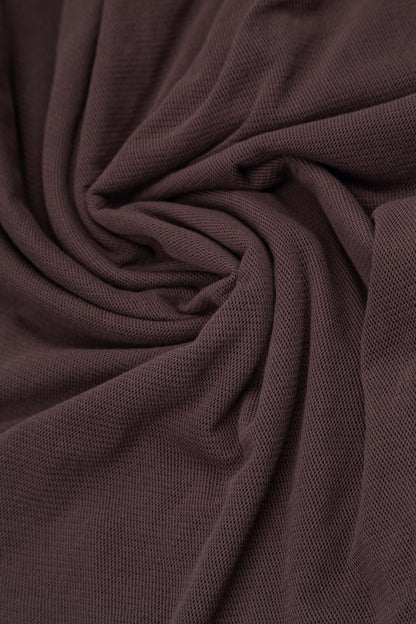 Layered Truffle Brown Mesh Cotton Top