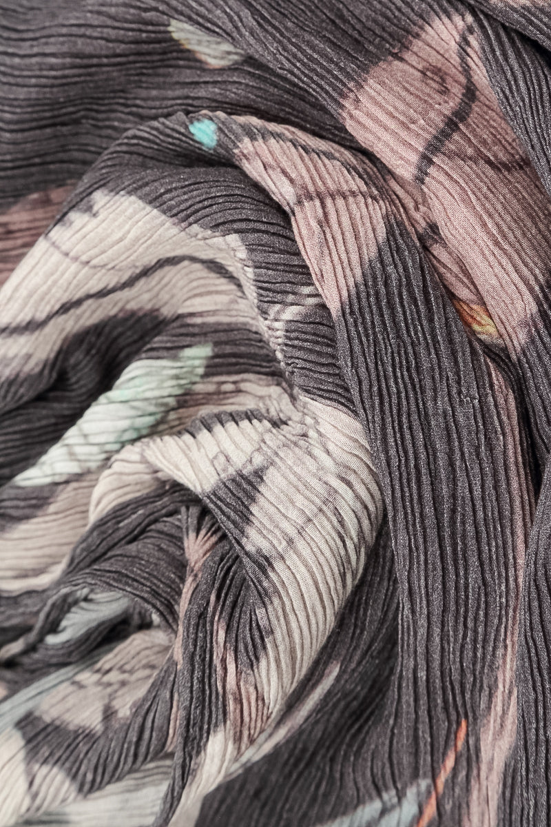 Leaves Crinkled Silk Viscose Scarf 4