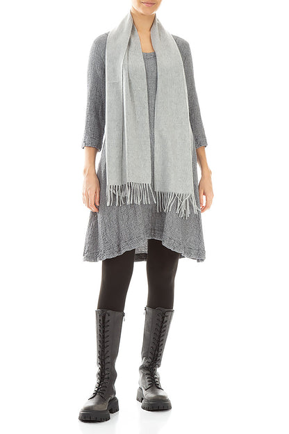 Light Grey Mulberry Silk Scarf 2