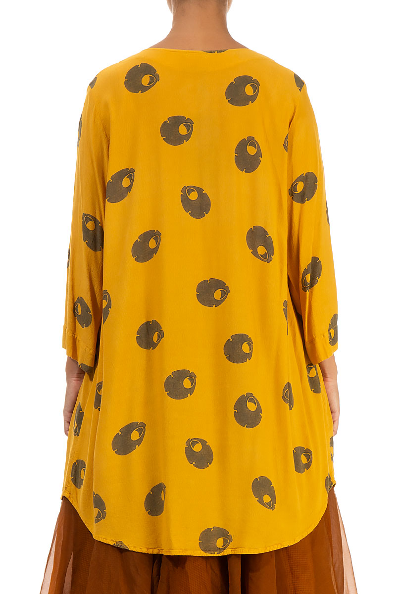 Light Yellow Ochre Petals Viscose Tunic