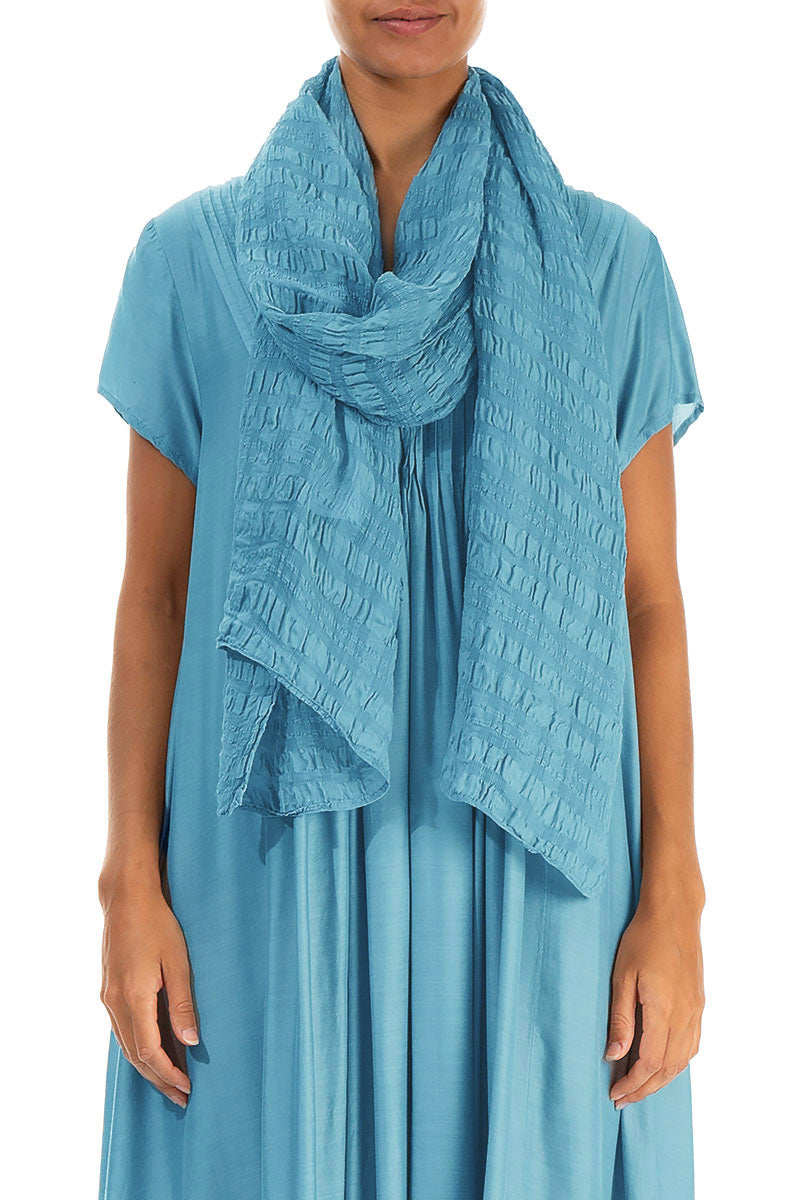 Lightweight Denim Textured Silk Scarf