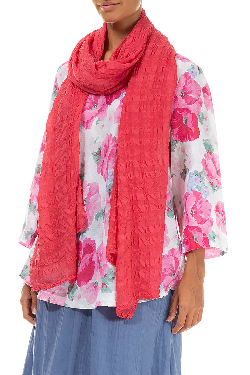 Lightweight Raspberry Textured Silk Scarf – grizas.com
