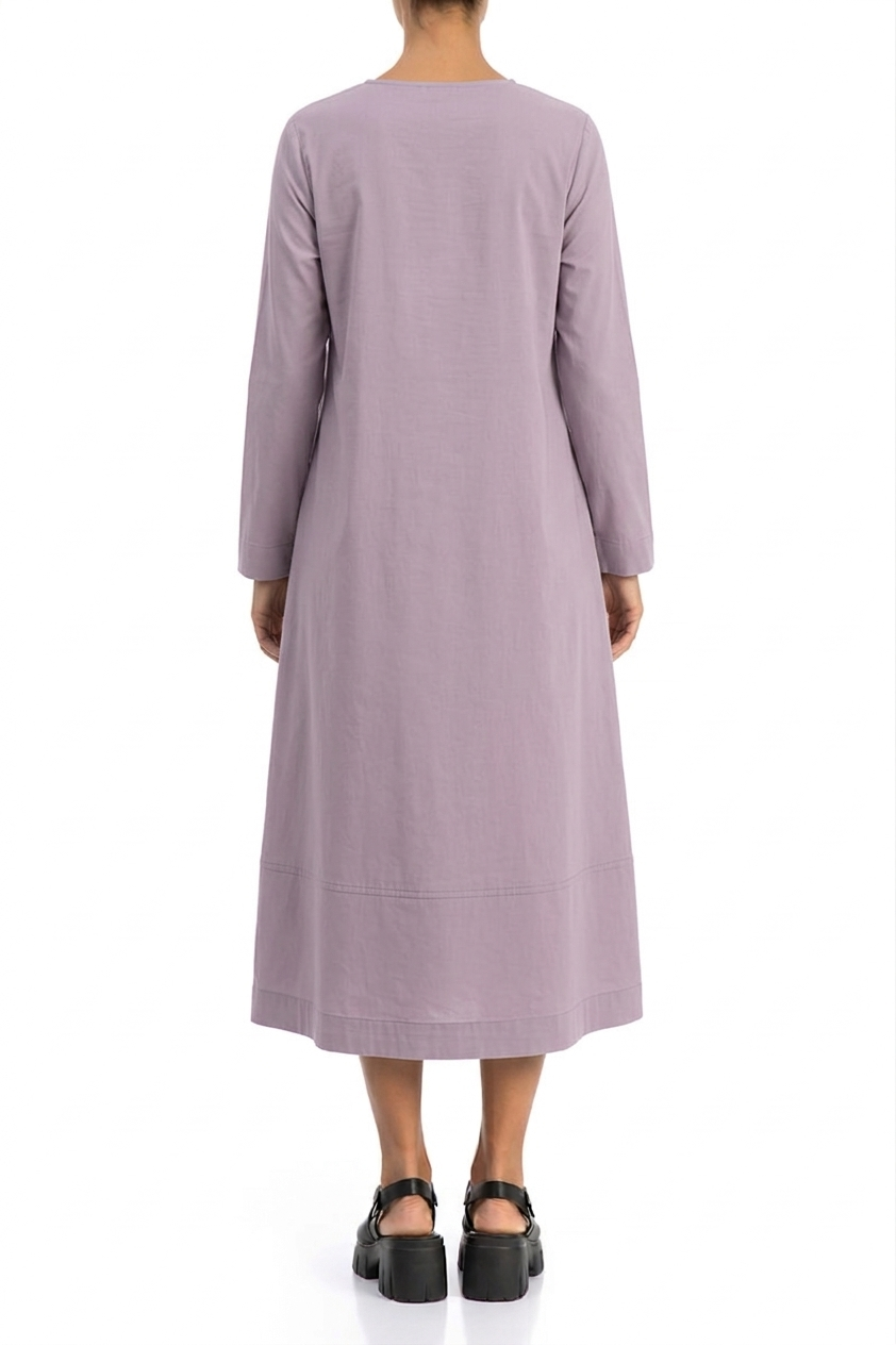 Long Lilac Cotton Dress