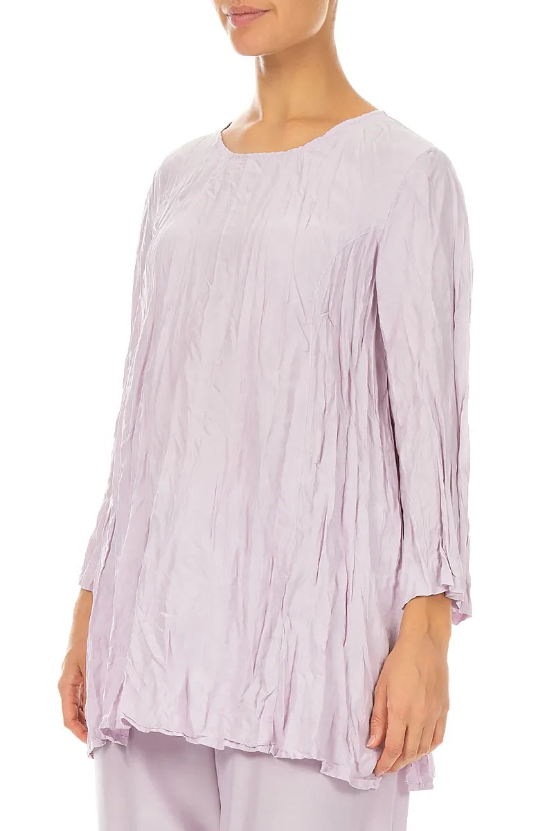 Lilac Crumpled Pure Silk Tunic 3