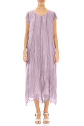 Lilac Crumpled Silk Chiffon Dress 1