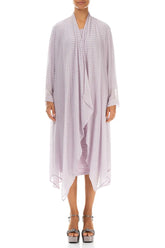 Lilac Dotty Silk Waterfall Jacket 1