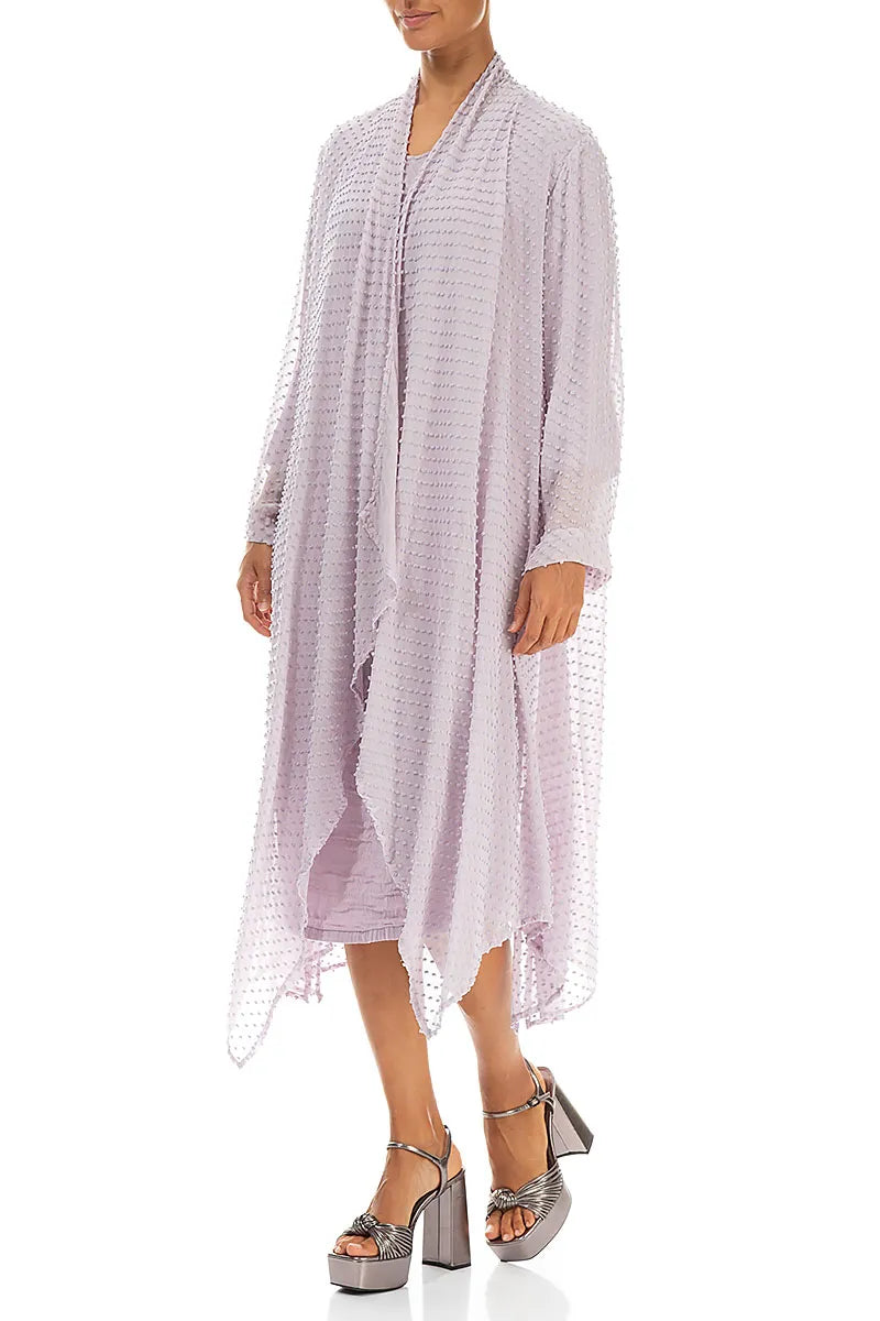 Lilac Dotty Silk Waterfall Jacket 3