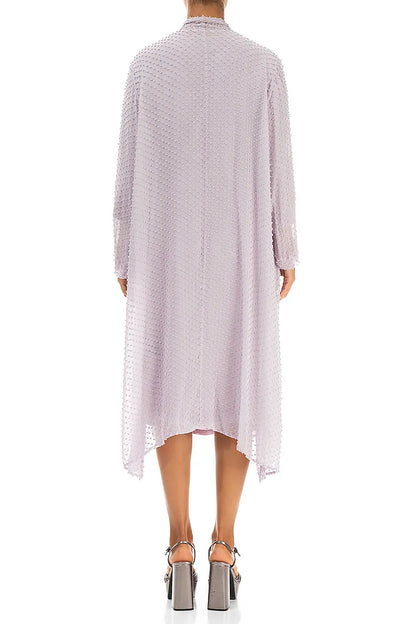 Lilac Dotty Silk Waterfall Jacket 2