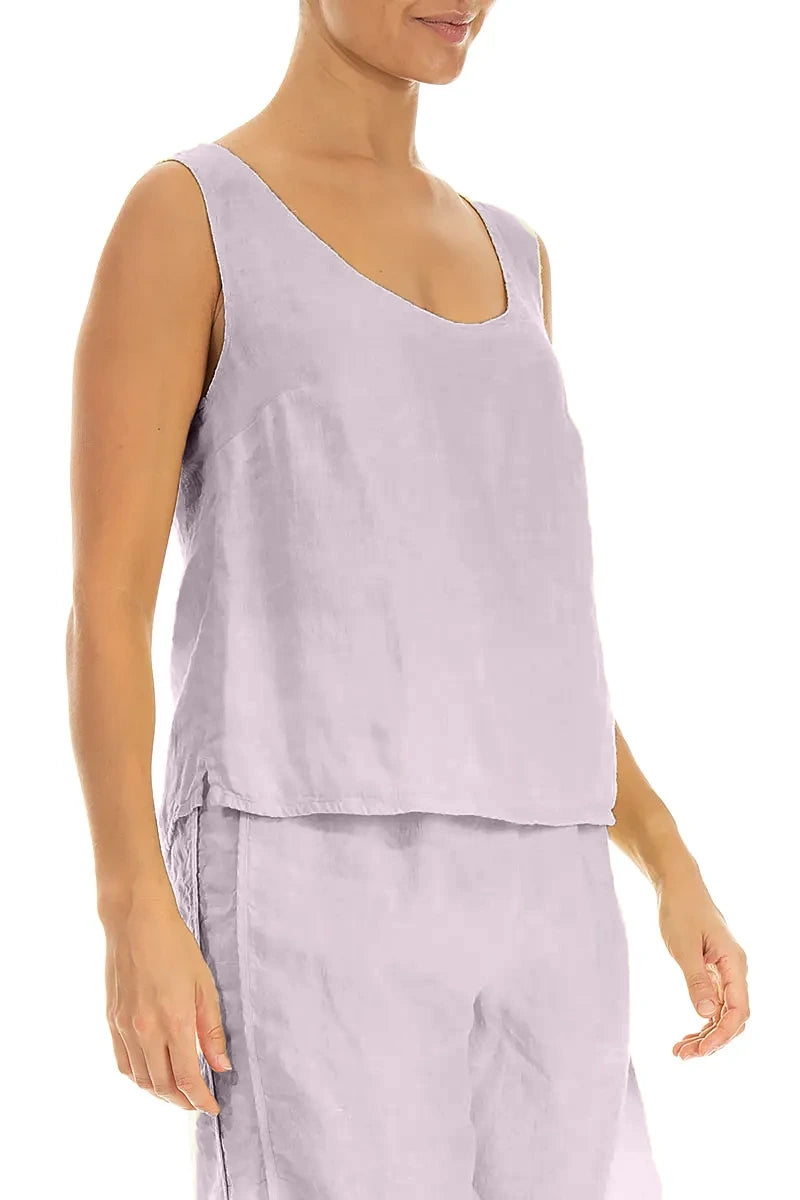 Lilac Gauze Linen Top