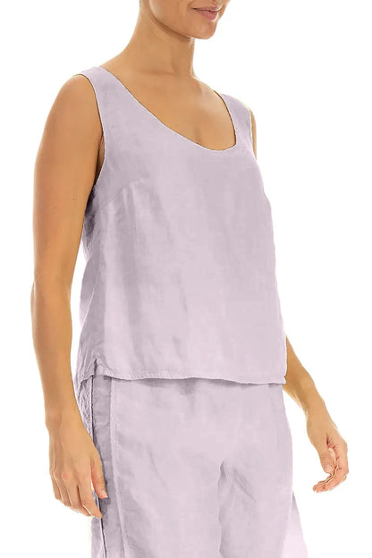 Lilac Gauze Linen Top